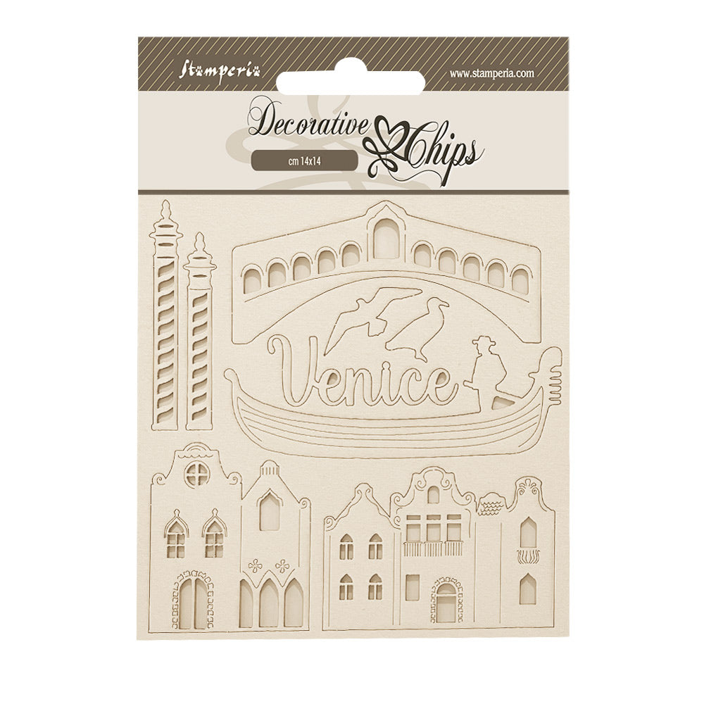 Stamperia VENICE CITY OF ART - ELEMENTS Decorative Chips 5.5
