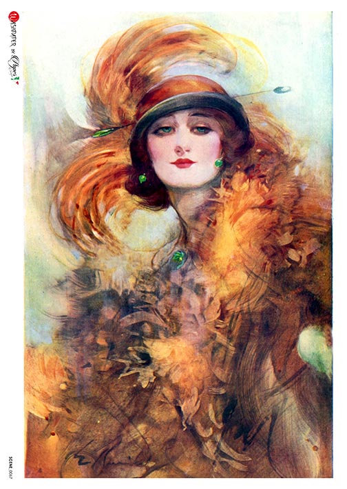 Paper Designs SCENE 0067 Deco Lady A4 Decoupage Rice Paper