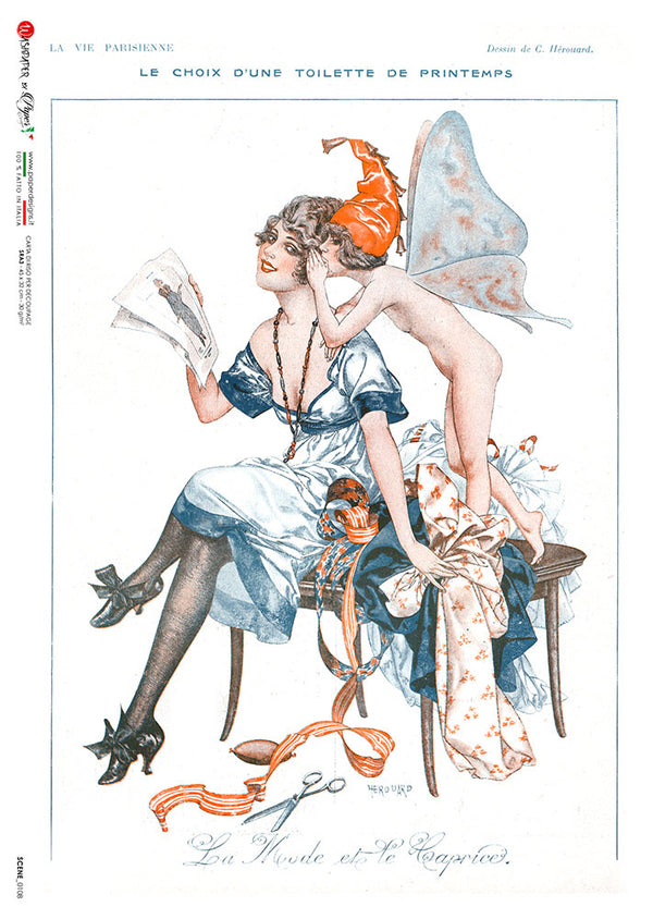 Paper Designs LE CHOIX D'UNE TOILETTE De PRINTEMPS A4 Decoupage Rice Paper SCENE0108