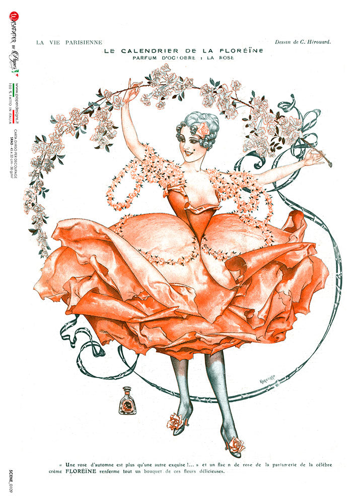 Paper Designs CAN CAN GIRL A4 Decoupage Rice Paper   #SCENE0109