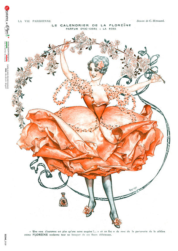 Paper Designs CAN CAN GIRL A4 Decoupage Rice Paper   #SCENE0109