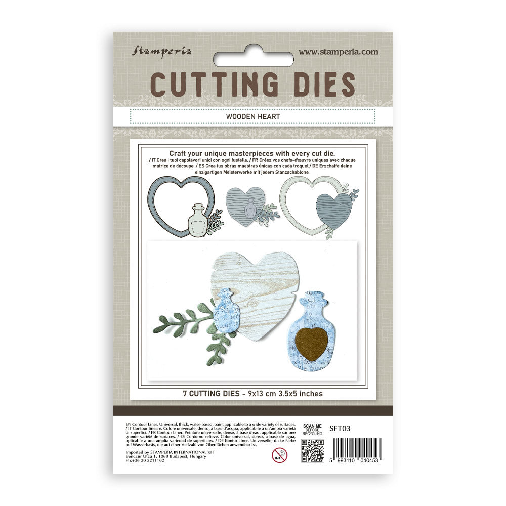 Stamperia TIMELESS - WOODEN HEART A6 Cutting Dies  #SFT03