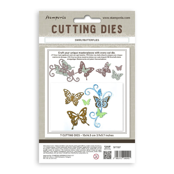 Stamperia TIMELESS - SWIRLY BUTTERFLIES A6 Cutting Dies  #SFT07