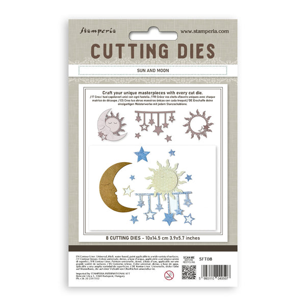 Stamperia TIMELESS - SUN and MOON A6 Cutting Dies  #SFT08