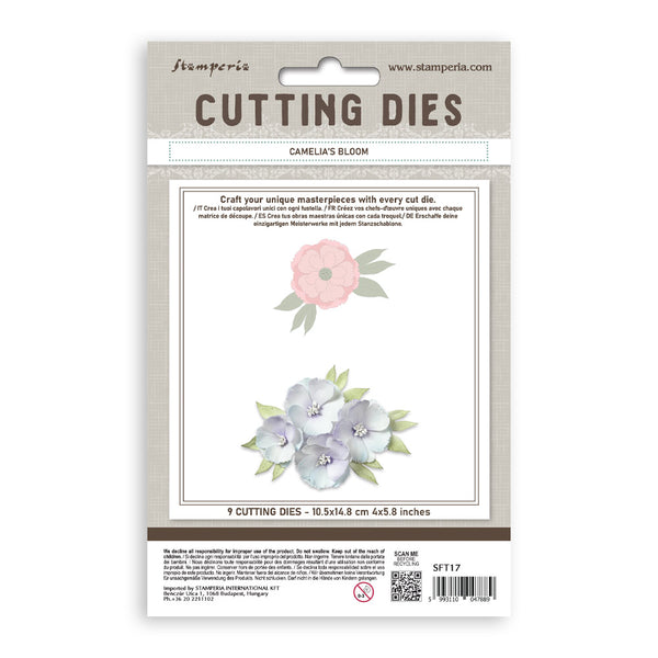Package of Stamperia cutting dies with floral design on a white background