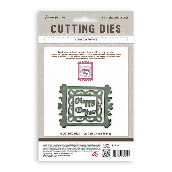 Stamperia HAPPY DAY FRAMES All Around A6 Metal Cutting Dies  #SFT22