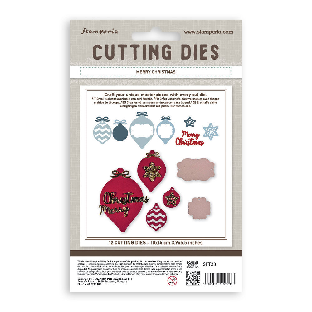 Stamperia All You Need for Christmas MERRY CHRISTMAS - A6 Metal Cutting Dies  #SFT23
