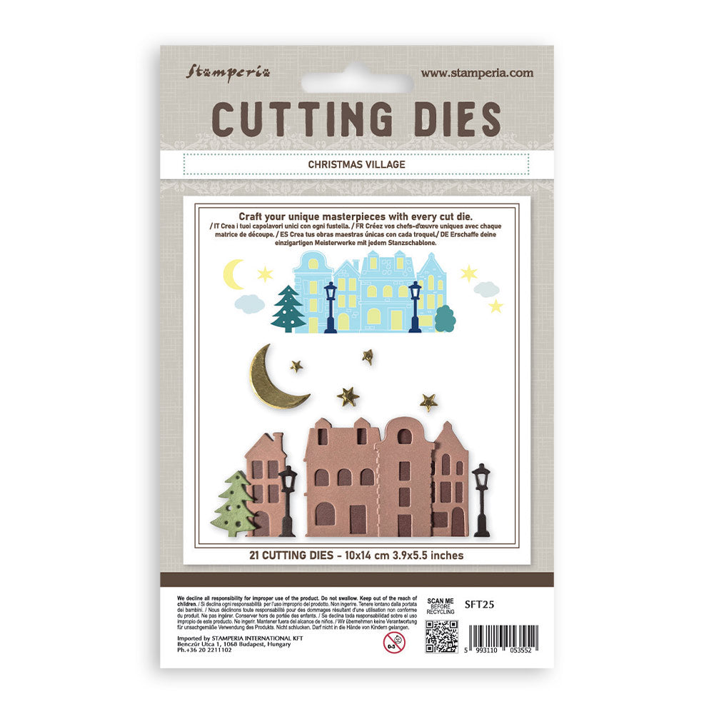 Stamperia All You Need for Christmas - VILLAGE - A6 Metal Cutting Dies  #SFT25