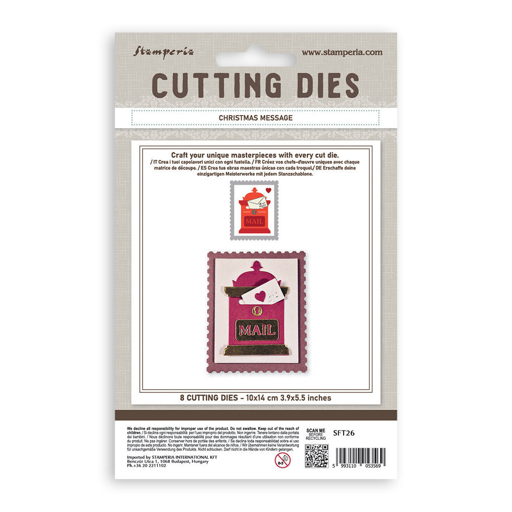 Stamperia All You Need for Christmas - MESSAGE - A6 Metal Cutting Dies  #SFT26