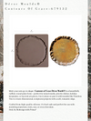 Decor Moulds Contours of Grace product with a round plate form and a textured circular mould on a white background.