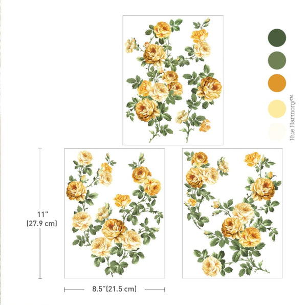 Re-design with Prima BOUQUET DE PROVENCE 8.5 x 11 Decor Transfers 4 sheets #678791