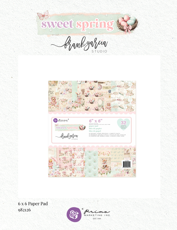 Prima SWEET SPRING Collection 6X6 Paper Pad 32 SHEETS #982126