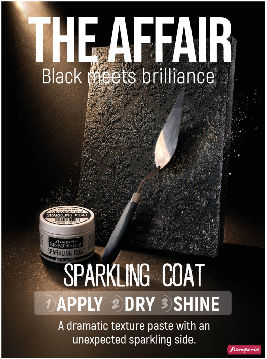 Stamperia Mix Media Art - SPARKLING COAT - Black Texture - 150 ml #K3P80