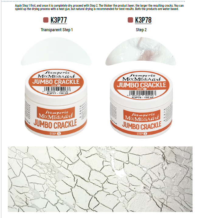 Stamperia Mix Media Art JUMBO CRACKLE 2 Part Mediums 150 ml