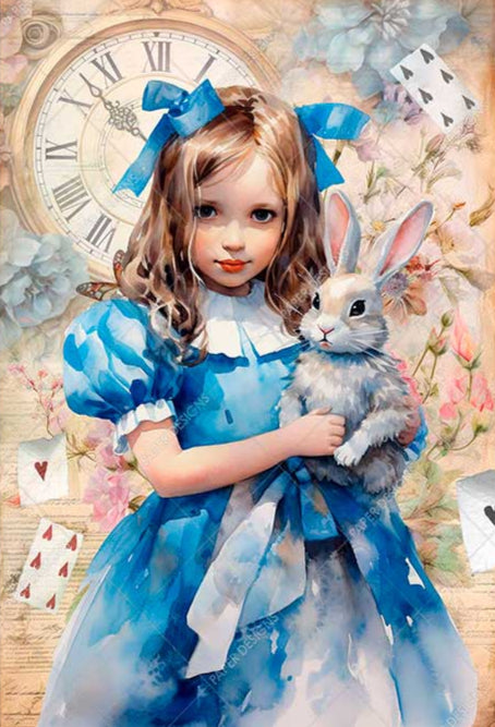 Paper Designs ALICE / DARK ALICE in Wonderland A5 Assorted Rice Paper Selection Decoupage 8 sheets #A5ALICE