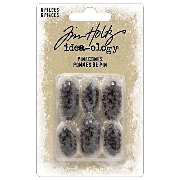 Tim Holtz idea-ology PINECONES Christmas 6 pcs #TH94356