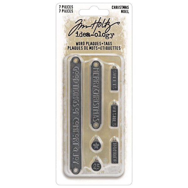 Tim Holtz idea-ology CHRISTMAS 2024 Word Plaques and Tags 7 pcs #TH94405