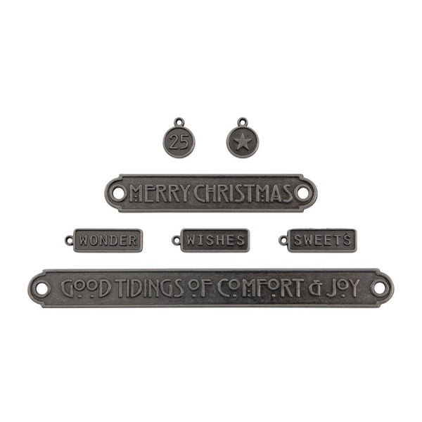 Tim Holtz idea-ology CHRISTMAS 2024 Word Plaques and Tags 7 pcs #TH94405