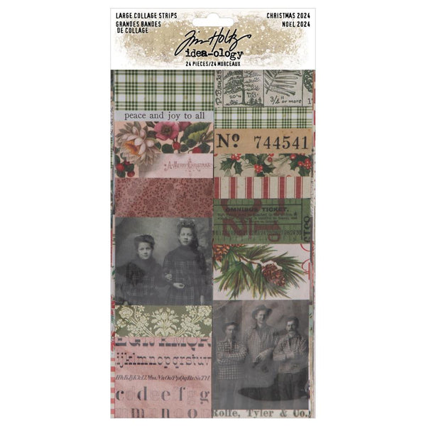 Tim Holtz idea-ology CHRISTMAS 2024 Large COLLAGE STRIPS 24 pcs #TH94410