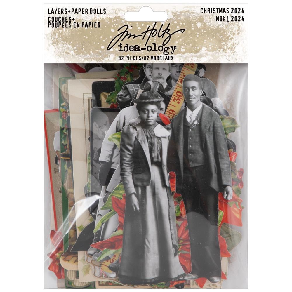 Tim Holtz idea-ology LAYERS + PAPER DOLLS Christmas 2024 82 pcs #TH94414