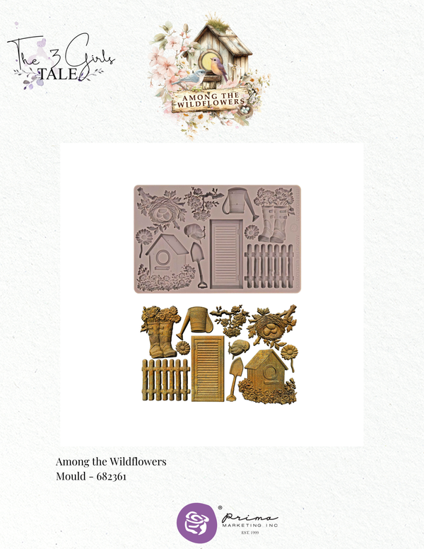 Prima Among the Wildflowers SPRING TALES Moulds Food Safe Heat Resistant Resin 5X8" #682361