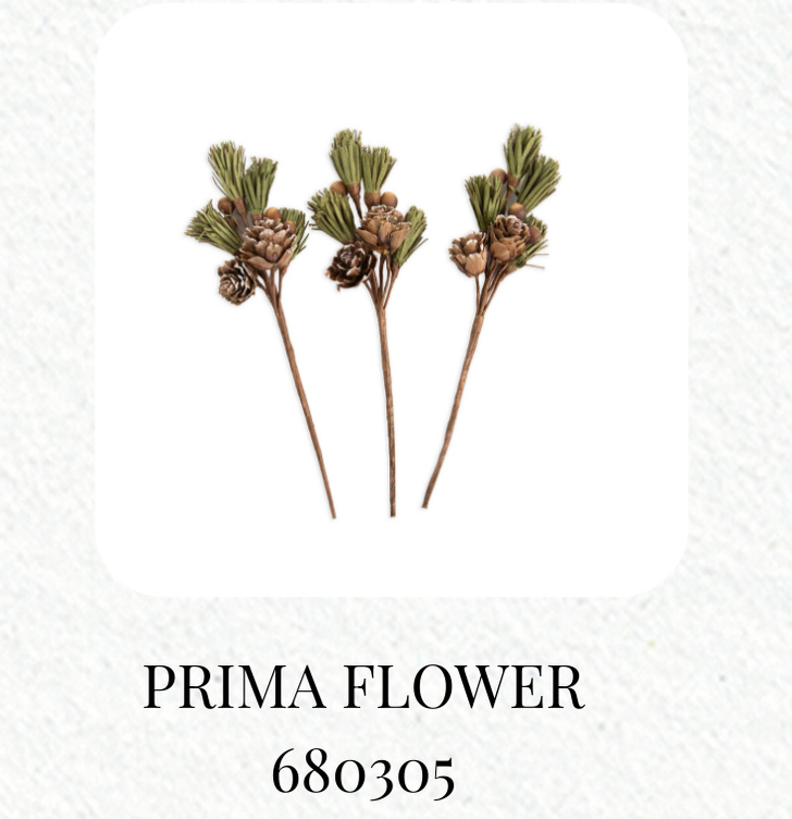 Collection of Prima Flower products with a Christmas-themed illustration on a white background.