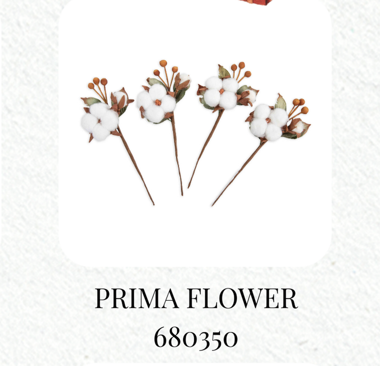 Collection of Prima Flower products with a Christmas-themed illustration on a white background.