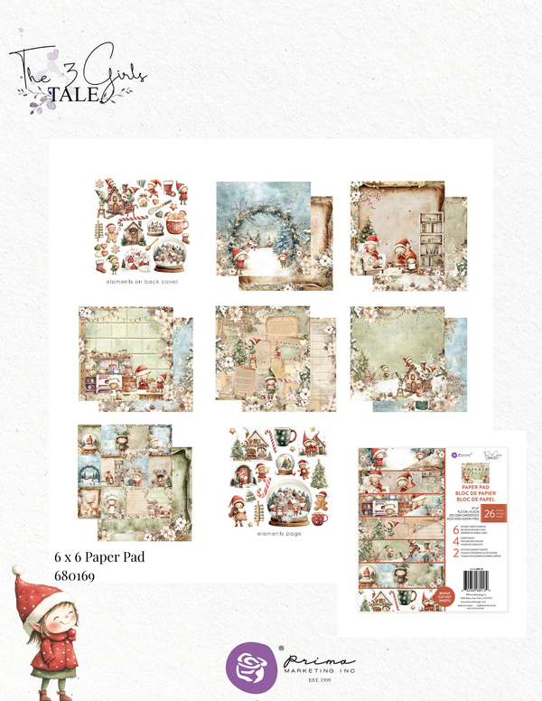 Prima TWINKLE & TREATS Christmas Collection 6X6 Paper Pad #680169