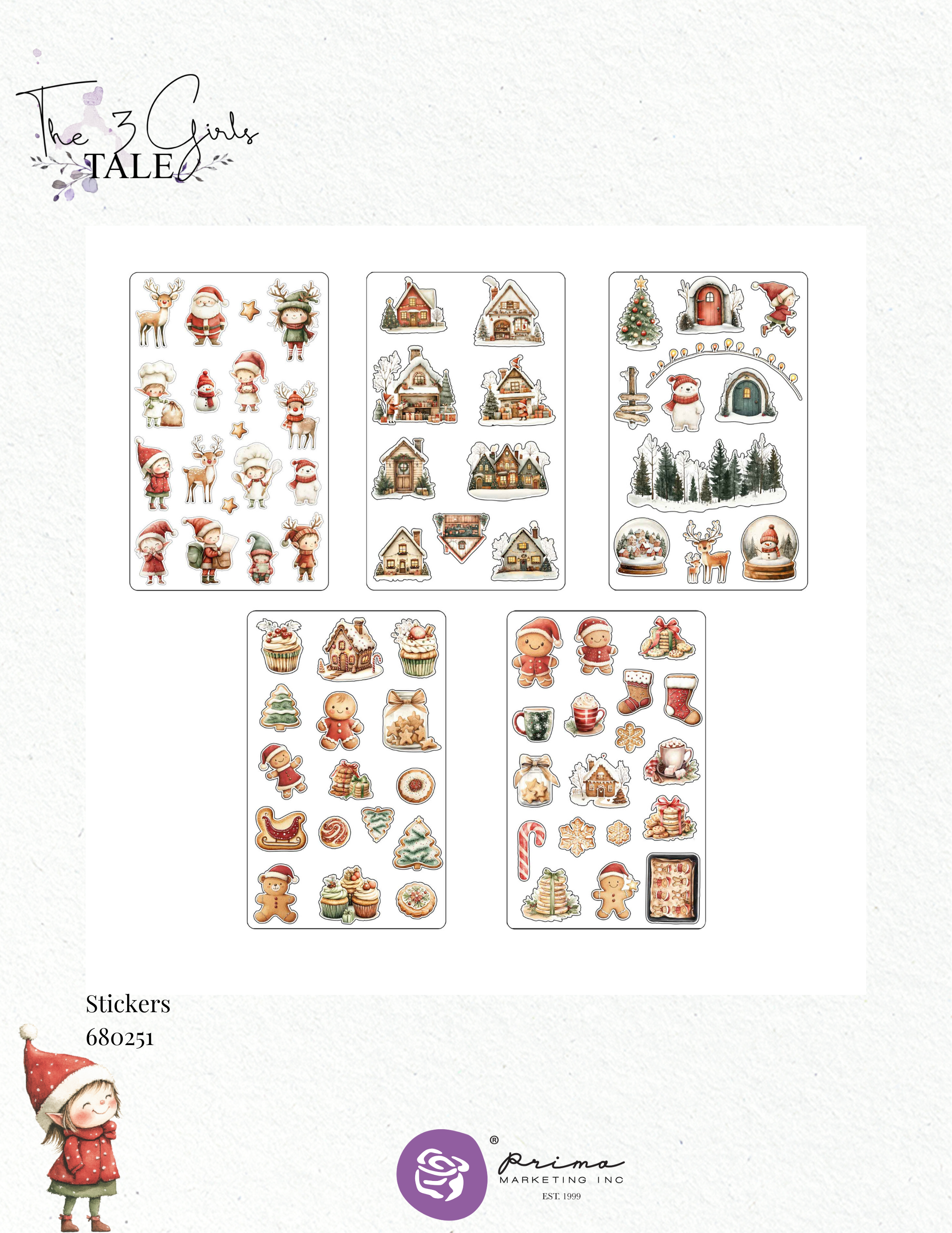 Prima TWINKLE & TREATS Collection Stickers 5 Sheets #680251