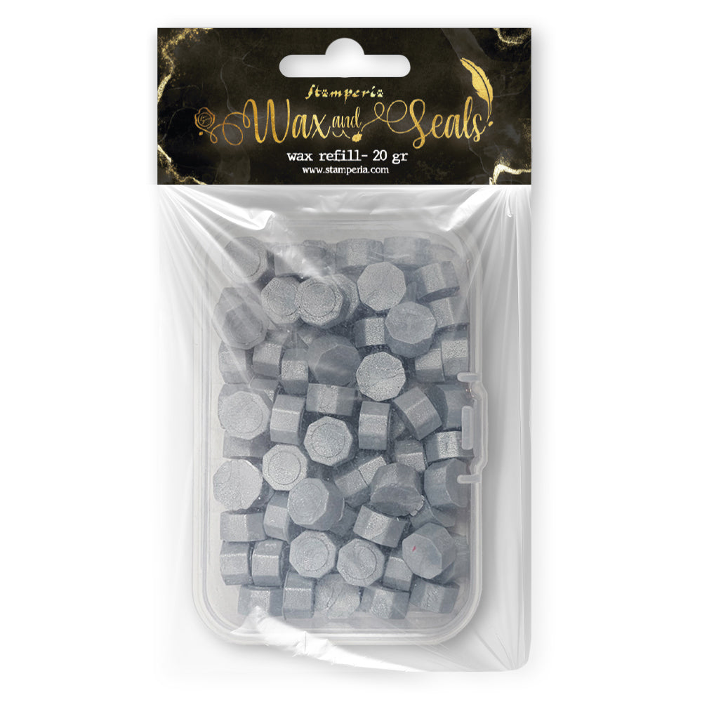 PRE-ORDER Stamperia WAX and SEALS Collection - LIGHT SILVER Wax Refill 20 grams #WAXC01