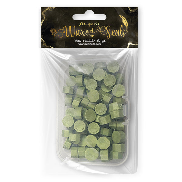 PRE-ORDER Stamperia WAX and SEALS Collection - SAGE GREEN Wax Refill 20 grams #WAXC04