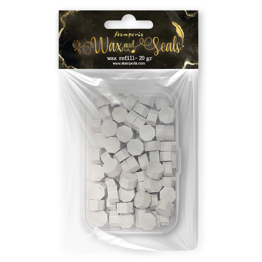 PRE-ORDER Stamperia WAX and SEALS Collection - MATTE WHITE Wax Refill 20 grams #WAXC08