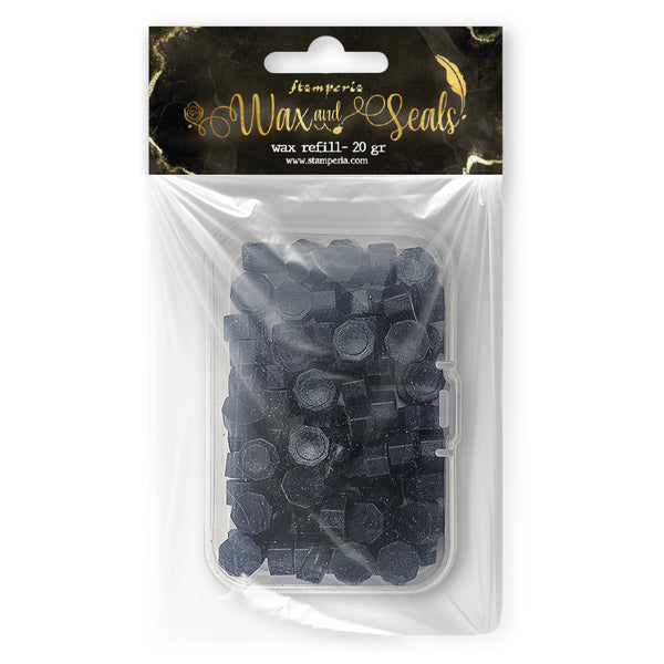 PRE-ORDER Stamperia WAX and SEALS Collection - MATTE BLACK Wax Refill 20 grams #WAXC10