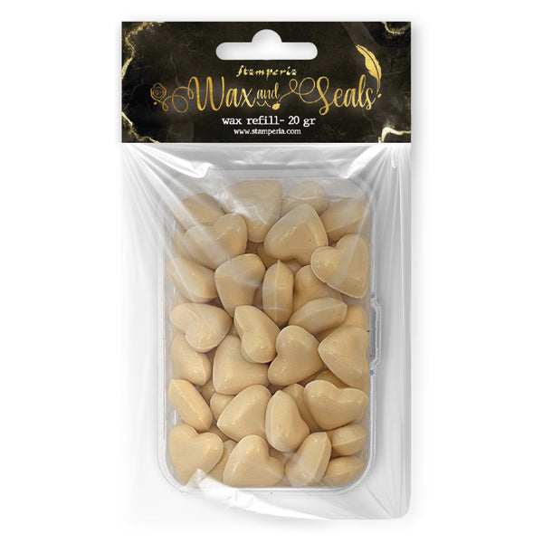 Stamperia WAX and SEALS Collection - PASTEL PEACH Heart Shape Wax Refill 20 grams #WAXC19