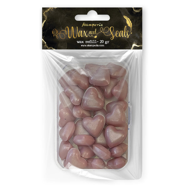 Stamperia WAX and SEALS Collection - PEARL PINK Heart Shape Wax Refill 20 grams #WAXC20