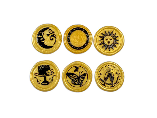 PRE-ORDER Stamperia WAX and SEALS Collection CELEBRATION WAX SEALS Set 6 pcs #WAXSL02