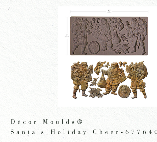Decorative moulds for crafting with Christmas-themed designs on a white background.