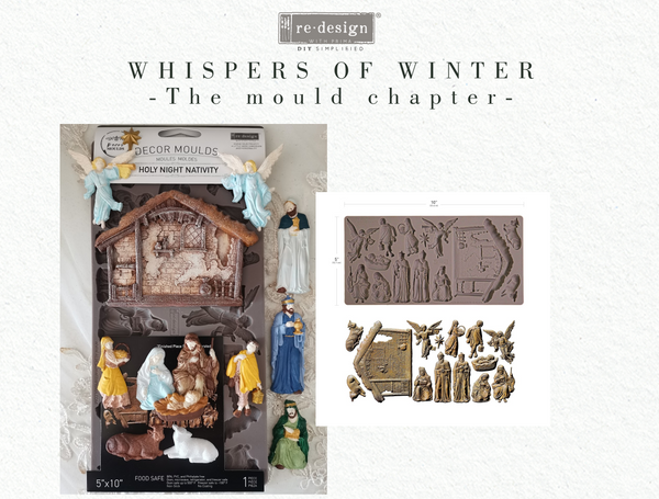 Decorative moulds for crafting with Christmas-themed designs on a white background.