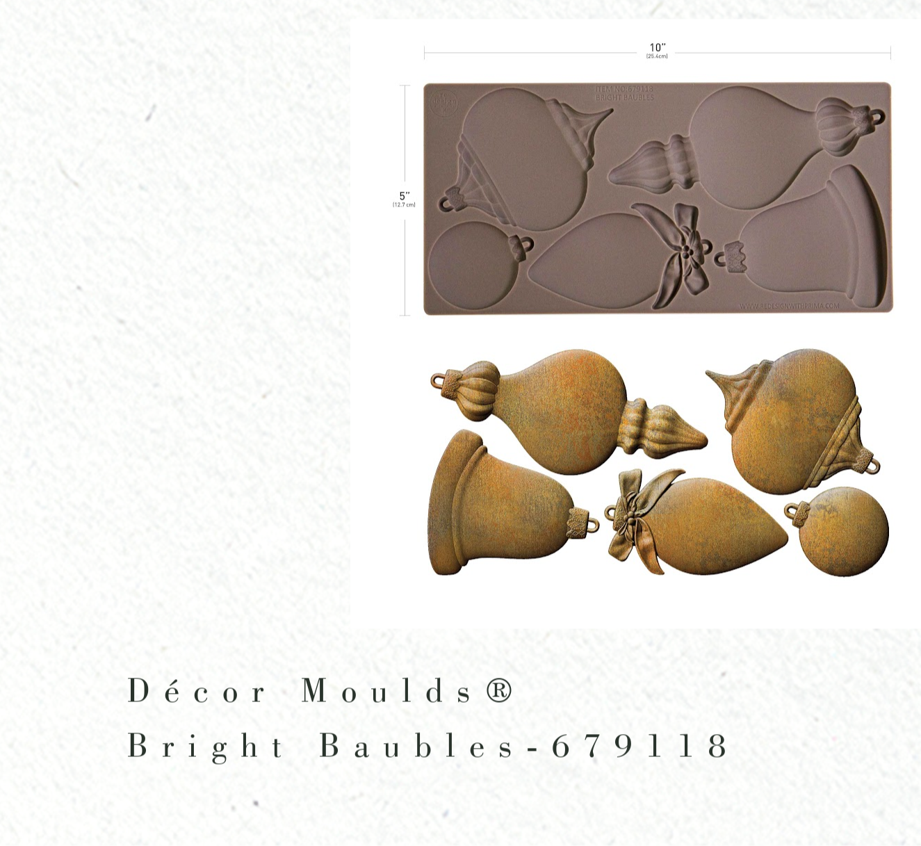 Decorative moulds and related products with 'Whispers of Winter' theme on a white background.