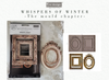 Decorative moulds with 'Whispers of Winter' theme and 're-design' branding.