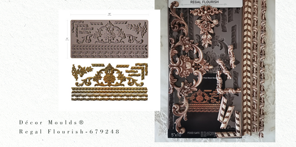Decorative moulds with 'Whispers of Winter' theme and 're-design' branding.