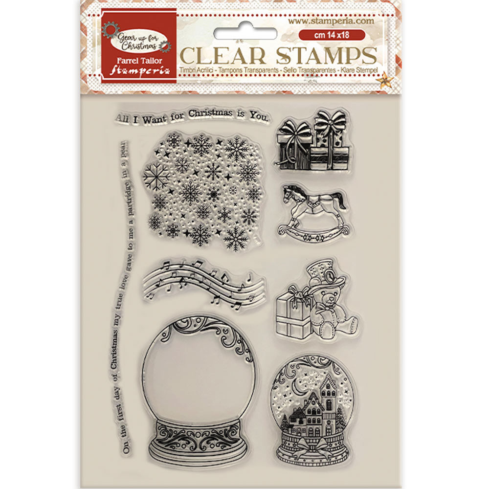 Stamperia GEAR UP FOR CHRISTMAS SNOWGLOBES Stamps 14 x 18 cm #WTK197