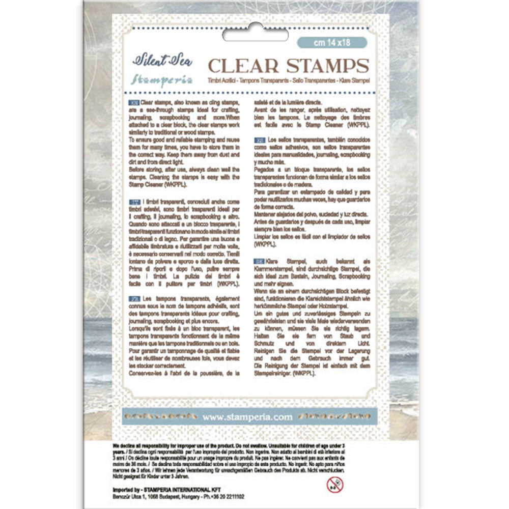 Stamperia SILENT SEA - 3 TEXTURES Acrylic Stamps 14 x 18 cm #WTK219