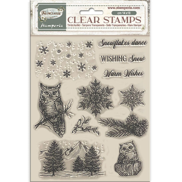 Stamperia THE OWL'S HOUSE CHRISTMAS Acrylic Stamps 14 x 18 cm #WTK224