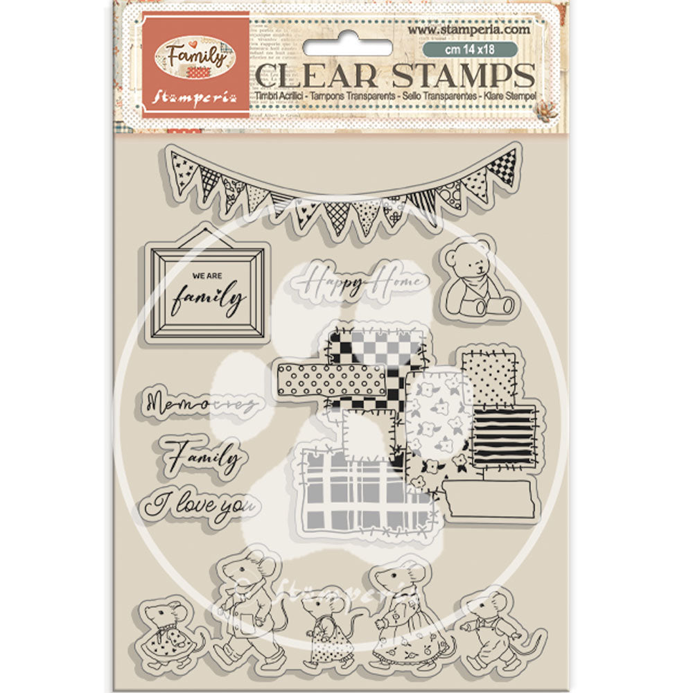 Stamperia FAMILY - PARTY Acrylic Stamps 14 x 18 cm #WTK233
