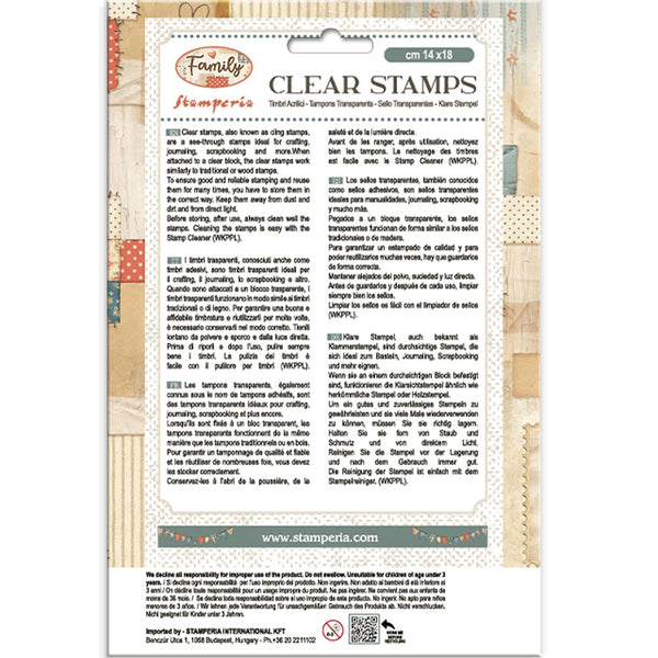 Stamperia FAMILY - HEARTS Acrylic Stamps 14 x 18 cm #WTK234