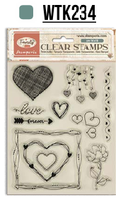Stamperia FAMILY - HEARTS Acrylic Stamps 14 x 18 cm #WTK234