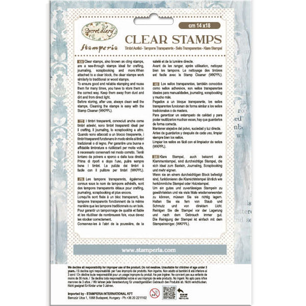 Stamperia SECRET DIARY Acrylic Stamps 14 x 18 cm #WTK237