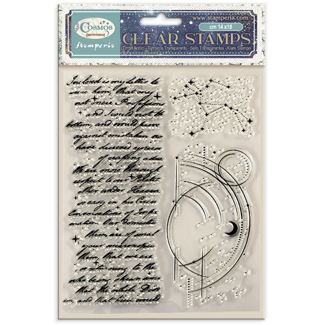 Stamperia COSMOS - Acrylic Stamps 14 x 18 cm #WTK246