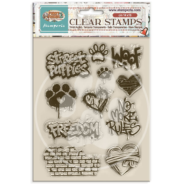 Stamperia FURRY FRIENDS 2 - Acrylic Stamps 14 x 18 cm #WTK250